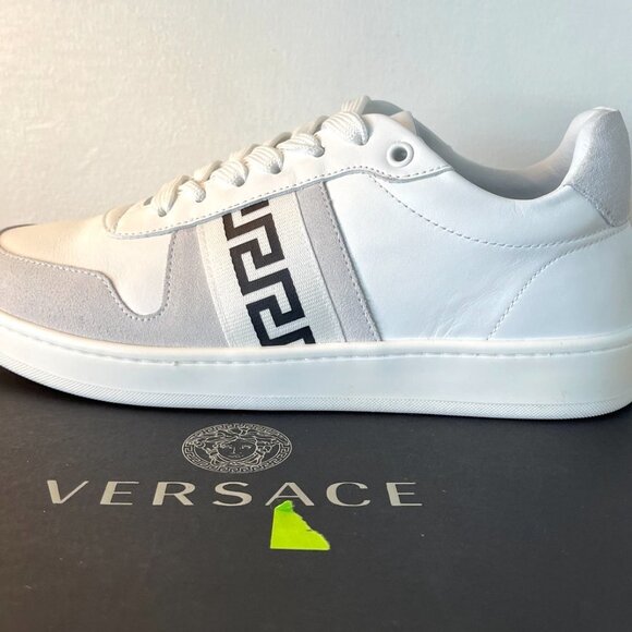 Versace Women's Greca Low Top White and Grey Sneakers, 1012657, Sizes 37, 38 - Picture 5 of 16